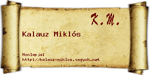 Kalauz Miklós névjegykártya